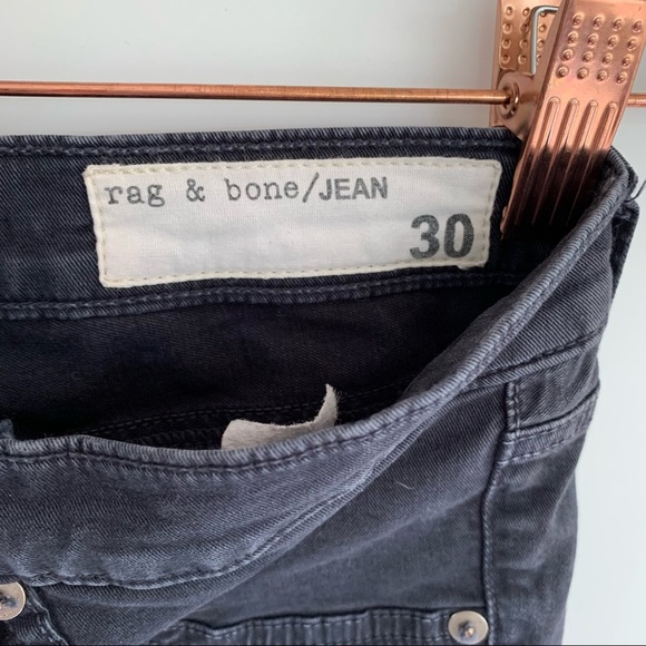 Rag and Bone Jean Legging Distressed Charcoal Skinny Jean Size 30 - Picture 7 of 13